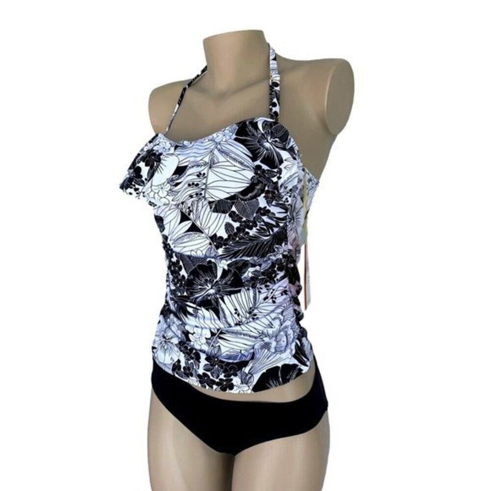 Leilani San Jose Floral Bandini Tankini and Shaper Pant Swimsuit Set Size 6